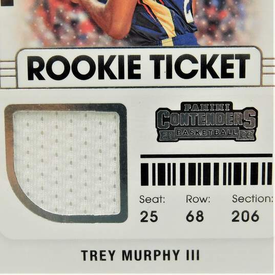 2021-22 Trey Murphy III Panini Contenders Rookie Ticket Swatches Pelicans image number 2