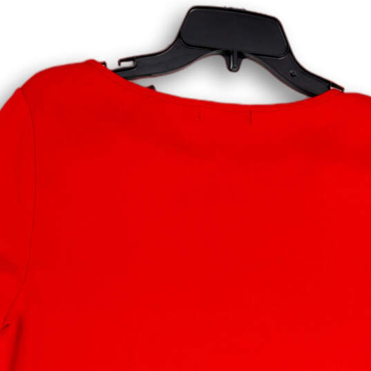 NWT Womens Red Round Neck Short Sleeve Pullover T-Shirt Size X-Large image number 4