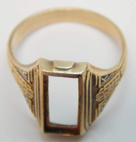 Vintage 10K Yellow Gold Ring Setting 2.6g image number 3