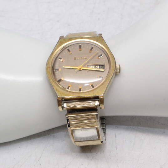Vintage Bulova 10K Rolled Gold Plate 17 Jewel Automatic Perpetual Calendar Watch - 59.8g image number 1