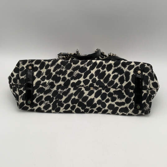 Womens Black Beige Animal Print Inner Pocket Semi Chain Strap Shoulder Bag image number 3