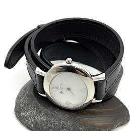 Designer Silpada Silver-Tone White Oval Dial Wrap Around Analog Wristwatch