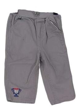 Baby Gray Elastic Waist Pockets Drawstring Straight Leg Pant Size 12-18M alternative image
