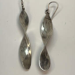 Designer Silpada 925 Sterling Silver Fish Hook Twisted Ribbon Drop Earrings alternative image