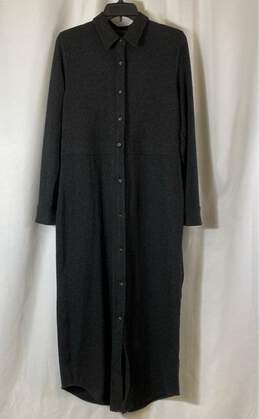NWT Faherty Womens Black Long Sleeve Button Front Sweater Dress Size Medium