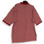Mens Red White Striped Short Sleeve Golf Pullover Polo Shirt Size XXL image number 2