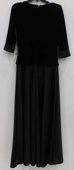 Tadashi Neiman Marcus Black Velvet Midi Dress Women Size 10