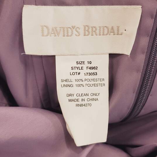 David's Bridal Women Lavender Bride's Maid Dress 10 NWT image number 3