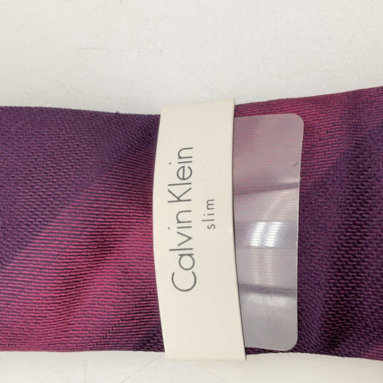 NWT Mens Purple Slim Mirage Striped Adjustable Self-Tied Pointed Necktie image number 3