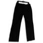 Womens Black Flat Front Pocket Wide Leg Regular Fit Dress Pants Size 10 image number 2