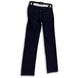 Womens Blue Denim Medium Wash Pockets Regular Fit Straight Jeans Size 4 alternative image