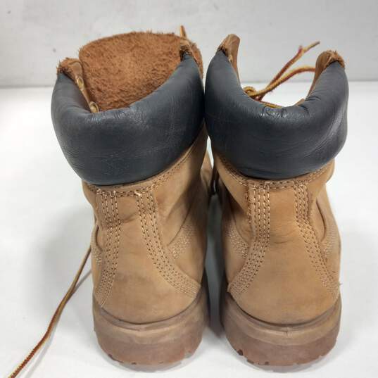 Timberland Brown And Black Leather Lace-Up Work Boot Size 85M (11.5" Heel to Toe) Men 9.5, Women 10.5 image number 4