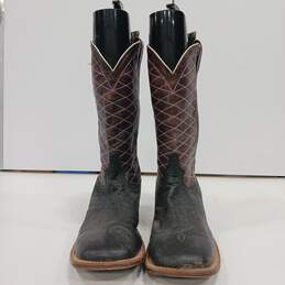 Tony Lama Men's Brown/Black Leather Cowboy Boots Size 12EE alternative image