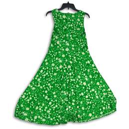 Tommy Hilfiger Womens Green White Floral V-Neck Sleeveless A-Line Dress Size 10 alternative image