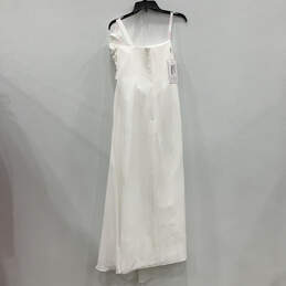NWT Womens Ivory One Shoulder Ruffle Maxi Wedding Dress One Size alternative image