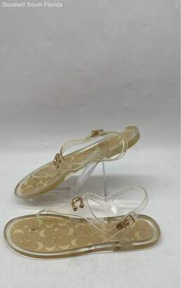 Coach Womens Natalee Jelly Clear Gold Signature Print Slingback Sandals Size 8