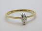 10K Yellow Gold 0.12 CT Marquise Cut Diamond Solitaire Engagement Ring 1.2g image number 1