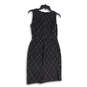 Womens Gray Diamond Sleeveless Round Neck Back Zip Sheath Dress Size 2 image number 2