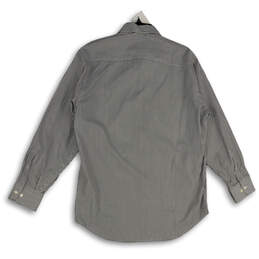 Mens Black Striped Collared Long Sleeve Button-Up Shirt Size Medium alternative image