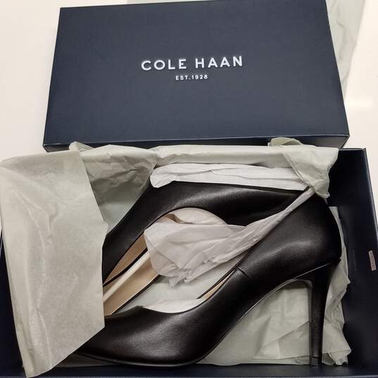 Cole Haan Quincy Pump 85mm II Black Leather Size 8.5 Women's Heels image number 1