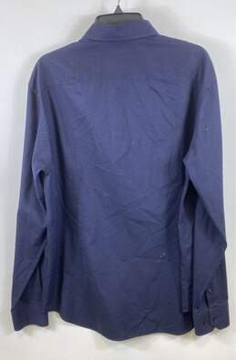 Armani Collezioni Men Navy Blue Striped Button Up Shirt XXL alternative image