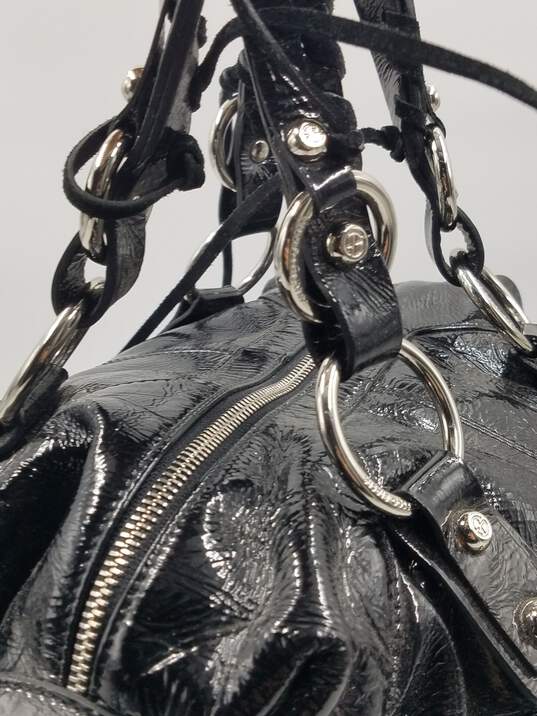 Authentic Francesco Biasia Black Patent Satchel Bag image number 3