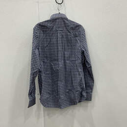 NWT Mens Blue Plaid Collared Stretch Tailored Fit Button Up Shirt Size M alternative image