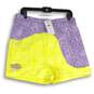 NWT Nike Womens Purple Yellow Elastic Waist Pull-On Athletic Shorts Size Large image number 1