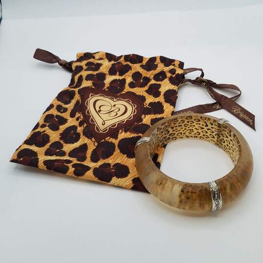Brighton Trinity Leopard Animal Print Acrylic Bangle Bracelet W/Bag 69.7g image number 1