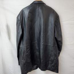 BGD Black Leather One Button Blazer Jacket Men's 3XLT alternative image