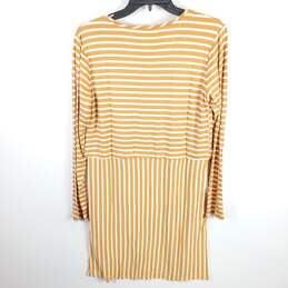 Anthropologie Women Mustard Striped Dress S NWT alternative image