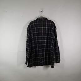 Mens Cotton Plaid Collared Long Sleeve Chest Pockets Button-Up Shirt Size 2XL alternative image