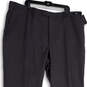 NWT Mens Gray Flat Front Slash Pocket Straight Leg Dress Pants Size 46L image number 3