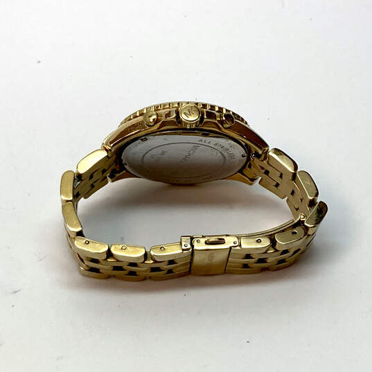 Designer Michael Kors MK-5347 Gold-Tone Glitz Quartz Wristwatch With Box image number 5