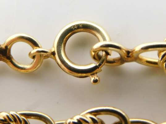 14K Yellow Gold Fancy Link Chain Bracelet 14.5g image number 8