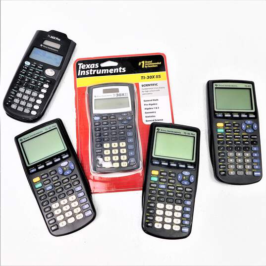 Assorted Texas Instruments Graphing Calculators W/ Sealed TI 30X IIS image number 1