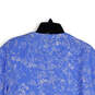 NWT Womens White Blue Floral Split Neck Long Sleeve Blouse Top Size M image number 4
