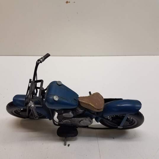 Vintage Blue Metal Motorcycle #99 Diecast image number 5