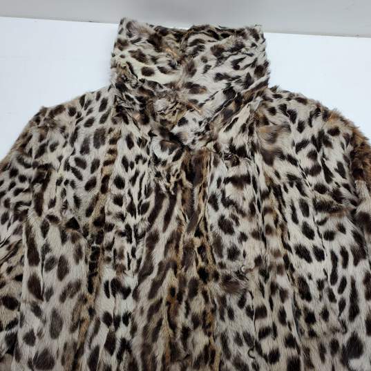 Nitsa Furs Athens Greece Leopard Print Rabbit Fur Jacket Small image number 3
