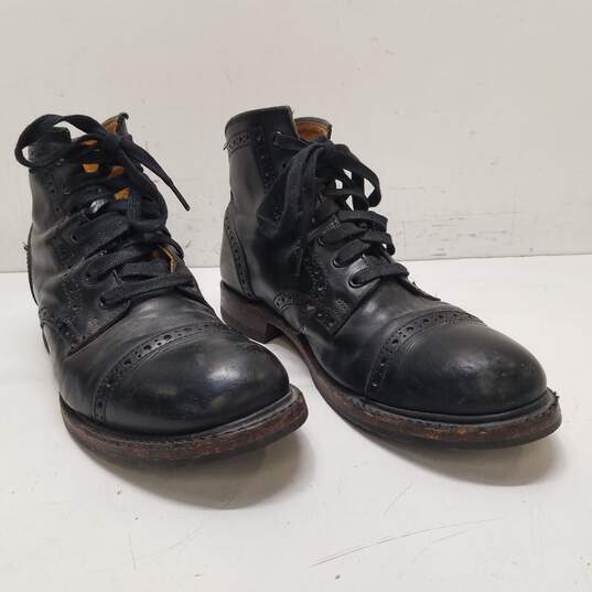 Frye Leather Bowerly Lace Up Boots Black 10 image number 3