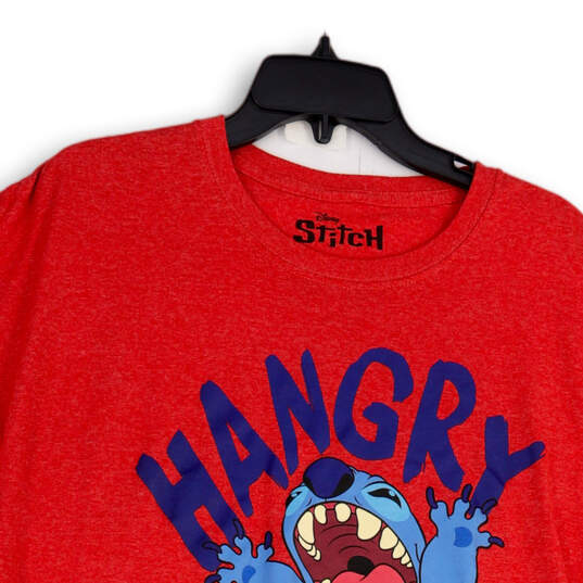 Mens Red Blue Crew Neck Short Sleeve Hangry Pullover T-Shirt Size 2X image number 1