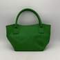 Womens Green Leather Pockets Magnetic Double Handle Tote Bag image number 1