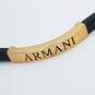 Armani 14K Gold Black Rubber Bracelet 20.8g image number 4