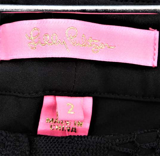 Lilly Pulitzer Black Frilly Knit Pants Size 2 image number 4