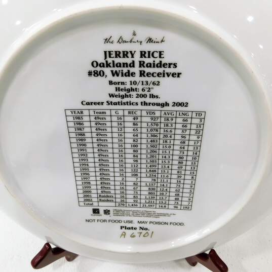 Danbury Mint Jerry Rice Raiders Collectors Plate W/ COA image number 5