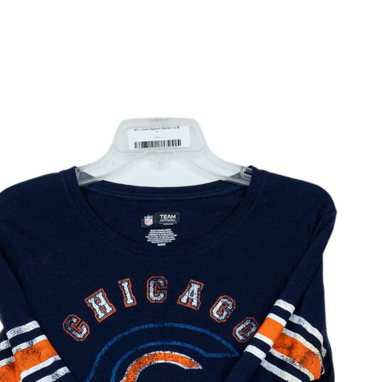 Womens Blue 3/4 Sleeve Round Neck Chicago Bears Pullover T-Shirt Size M image number 3