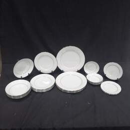Bundle of 23 Assorted Noritake 6909 Flower Etched Plates