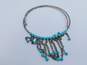 Carolyn Pollack Sterling Silver Turquoise Dangle Wire Necklace 14.3g image number 1