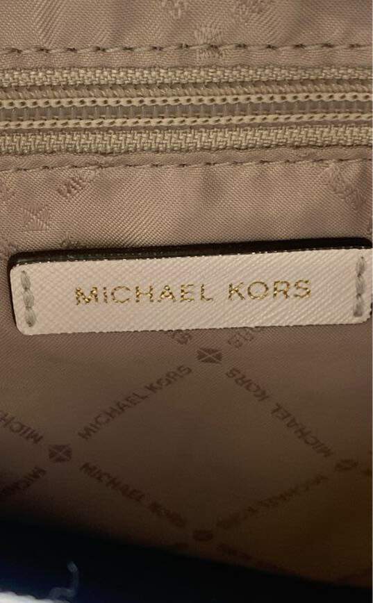 Michael Kors Canvas Monogram Signature Shoulder Tote Cream image number 5