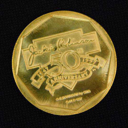 Jackie Robinson 1947-1997 50th Anniversary Breaking Barriers Bronze Coin Brooklyn Dodgers image number 2